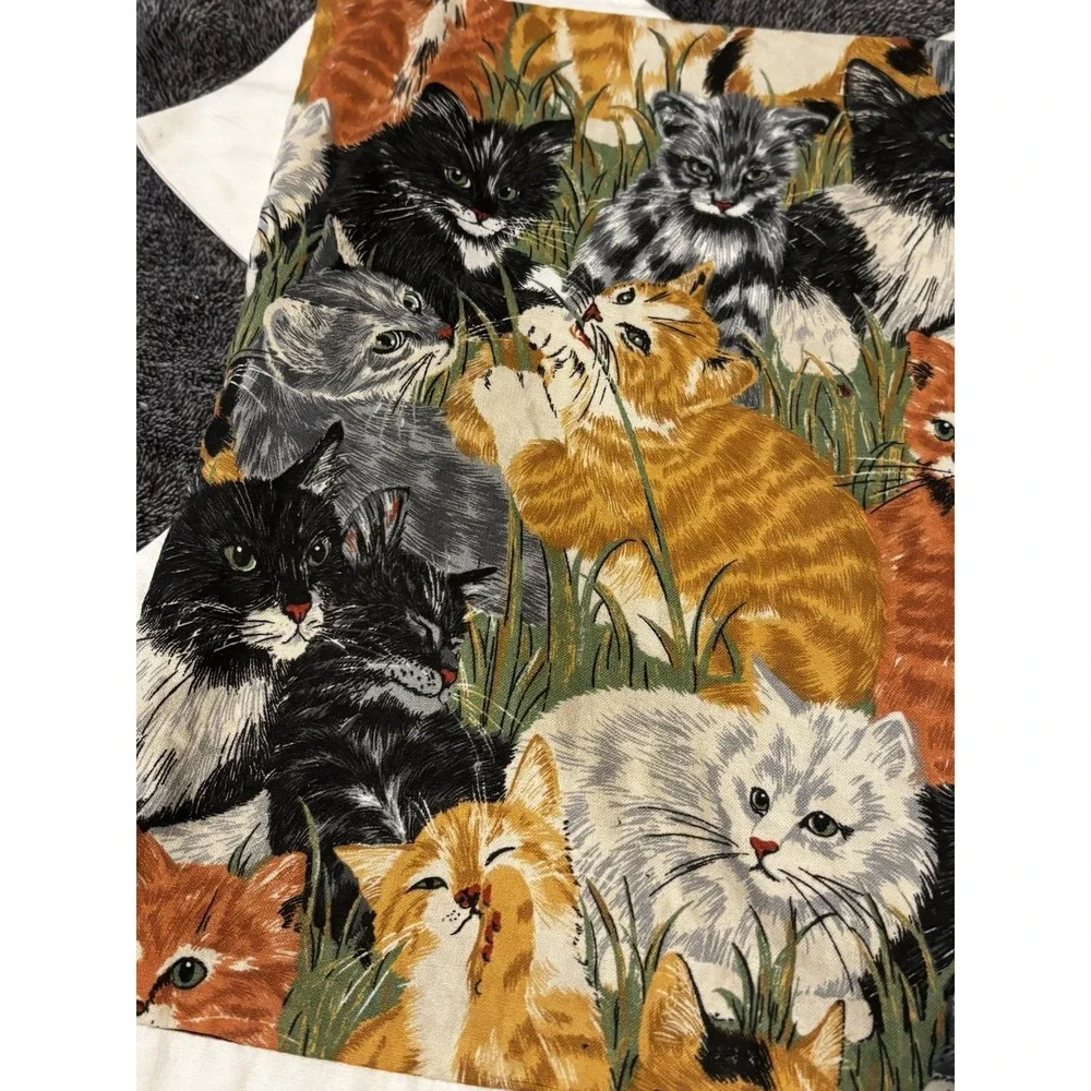 Purfect Kitty Home Made Vintage Cats On A Pillow Case - No Pillow